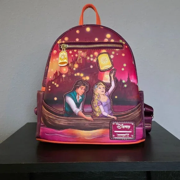 Disney Tangled Rapunzel & Flynn Boat Scene Glow-in-the-Dark Mini Backpack - Picture 1 of 6